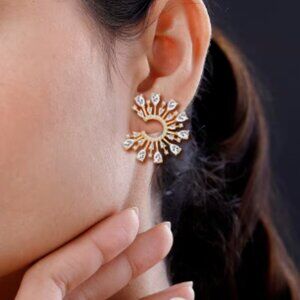 Lustro Stella Finest CZ Celestial Earrings